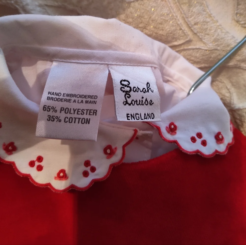 Sarah Louise Girls 12 Months (80cm) Red Velvet Holiday Dress Christmas NWT New - Picture 3 of 6